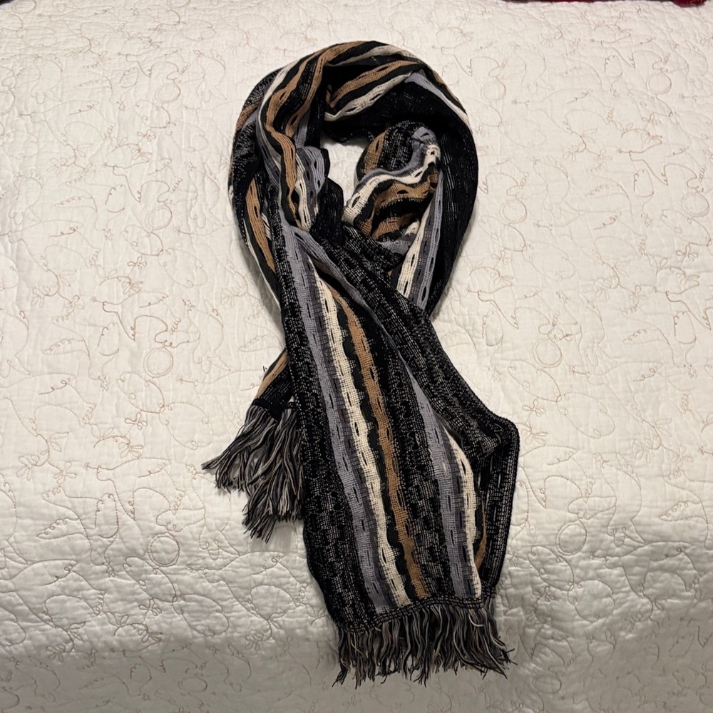 Missoni Black and Gray Striped Scarf - Picture 3 of 5